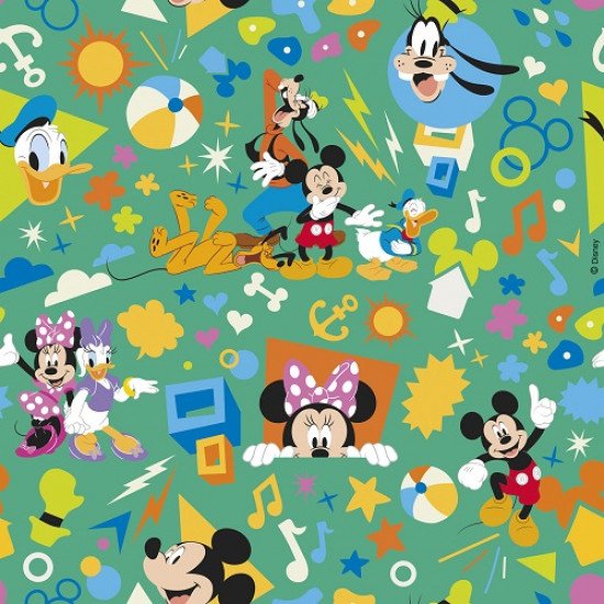 Disney Gift Wrapping Paper 2m x 70cm Mickey Mouse Characters Green Disney Gift Wrapping Paper 2m x 70cm Mickey Mouse Characters Green