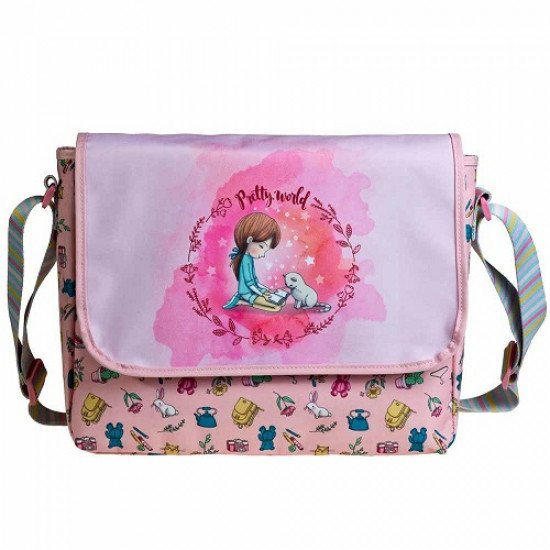 School Bag on the Shoulder Pretty world Pink BUSQUETS School Bag on the Shoulder Pretty world Pink BUSQUETS