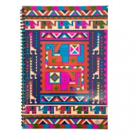 A4 Small Square Wire Notebook, Bohemian Decoration, 80 Sheets