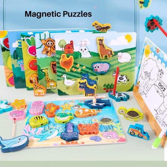 Wooden Learning Board For Multiple Activities Mermaids Double-Sided