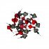 Black and Red Push Pins in the Shape of a Card