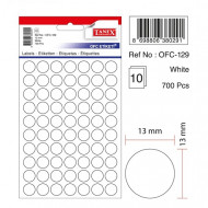 Office Label TANEX White Circles 13 mm