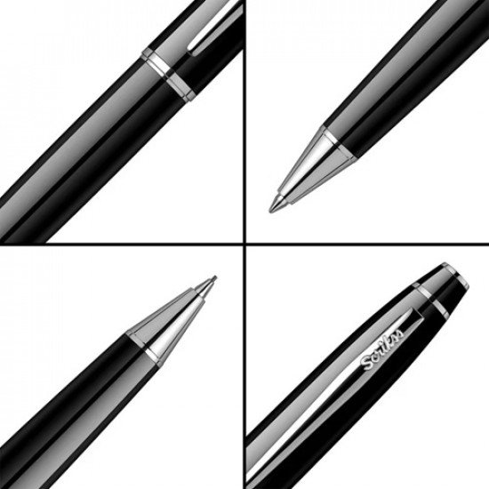 Ballpoint Pen SCRIKSS 35 Black Chrome Blue Ink Ballpoint Pen SCRIKSS 35 Black Chrome Blue Ink