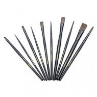 Professional Paint Brushes 10 Pointed Sizes 2 Types ISOMARS Black