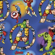 Marvel Gift Wrapping Paper 2m x 70cm Avengers Blue