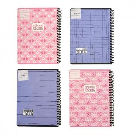 Wire Notebook Lined KESKIN 100 Sheets B5 Pink and Blue Wire Notebook Lined KESKIN 100 Sheets B5 Pink and Blue