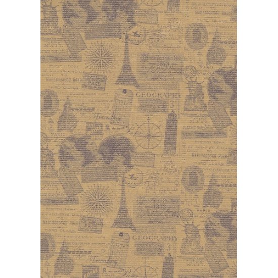 Kraft Gift Wrapping Paper 2m x 70cm Landmarks of Countries Kraft Gift Wrapping Paper 2m x 70cm Landmarks of Countries
