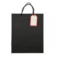 كيس هدايا ورق 32x26x12 سم مع كرت اسود كيس هدايا ورق 32x26x12 سم مع كرت اسود