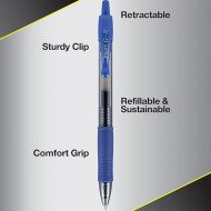 Pilot G2 Squeeze Gel Ink Pen, 1 mm, Blue