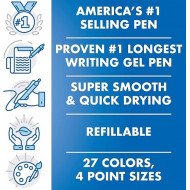 Pilot G2 Retractable Roller Ball Pen, 0.5 mm, Black