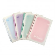 Lined Notebook Flexible Rubber Cord Transparent Cover 70 Sheets A5 Several Colors Lined Notebook Flexible Rubber Cord Transparent Cover 70 Sheets A5 Several Colors