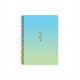 Wire Notebook English KESKIN 100 Sheets B5 Rainbow Wavy