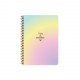 Wire Notebook English KESKIN 100 Sheets B5 Rainbow Wavy