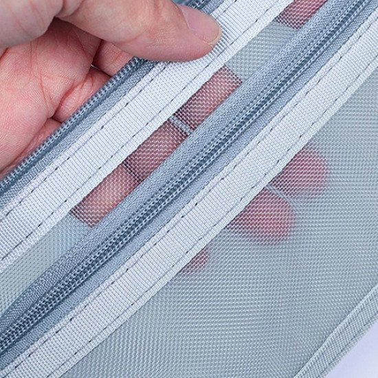 مقلمية بسحابين شبك شفاف ناعم 22×6×8 سم عدة الوان