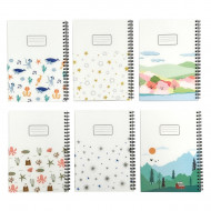 Simba A5 Wirebound Squares Notebook, Transparent Cover, 100 Sheets with Fun Shapes Simba A5 Wirebound Squares Notebook, Transparent Cover, 100 Sheets with Fun Shapes