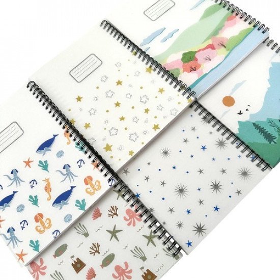 Simba A5 Wirebound Lined Notebook, Transparent Cover, 80 Sheets with Fun Shapes Simba A5 Wirebound Lined Notebook, Transparent Cover, 80 Sheets with Fun Shapes
