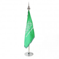 Large Silver Metal Flagpole with Arrowhead