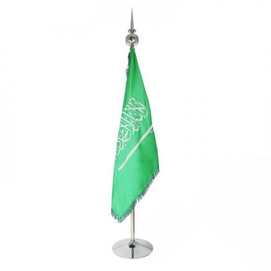 Large Silver Metal Flagpole with Arrowhead