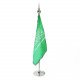 Large Silver Metal Flagpole with Arrowhead