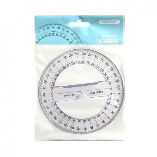 Circular Protractor 360° degree Transparent 12 cm Diameter COKAI Circular Protractor 360° degree Transparent 12 cm Diameter COKAI