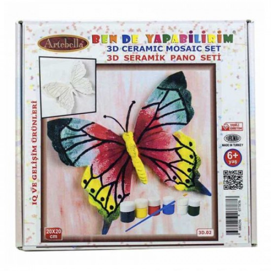 3D Ceramic Painting Set Butterfly ARTEBELLA 20 x 20cm 3D Ceramic Painting Set Butterfly ARTEBELLA 20 x 20cm
