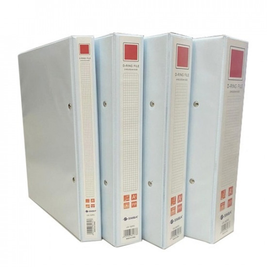 Ring Binder SIMBA 4 Binders 3 Inch (75mm) White A4 Ring Binder SIMBA 4 Binders 3 Inch (75mm) White A4