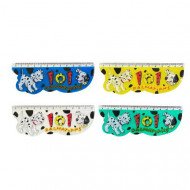 Ruler 12 cm Plastic Hundred 101 Dalmatians Disney's 4 Pieces