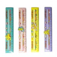 Ruler 18 cm Plastic With Photo Animal Zig Zag 4 Pieces
