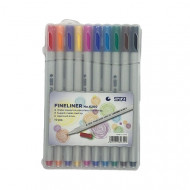 طقم اقلام حبر خط رفيع 10 لون علبة بلاستيك اس تي اي طقم اقلام حبر خط رفيع 10 لون علبة بلاستيك اس تي اي