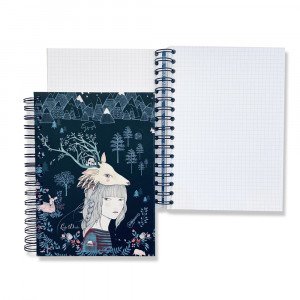 Lady Desidia Square Wire Notebook A6 80 Sheets Black