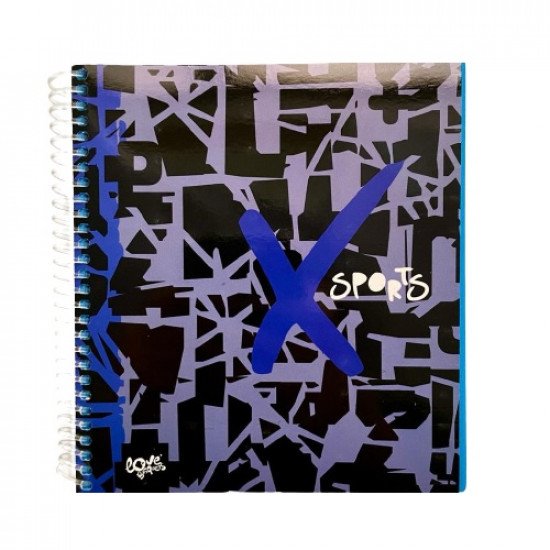 دفتر مذكرة سلك 14×16سم X SPORTS بسكيت ازرق دفتر مذكرة سلك 14×16سم X SPORTS بسكيت ازرق