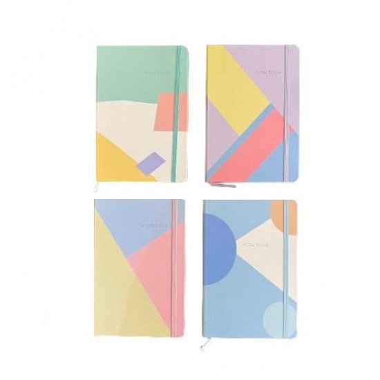 Memo Notebook 9x14 Cm With Rope Lined Geometric Pastel In Several Shapes