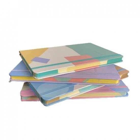 Memo Notebook 9x14 Cm With Rope Lined Geometric Pastel In Several Shapes