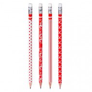 Grafitos Pencil KORES Dozen White and Red