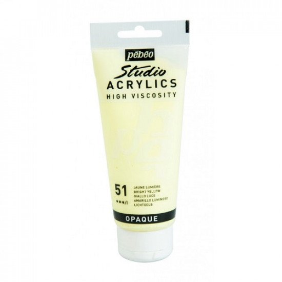 Studio Acrylics Fine Acrylic Pebeo 100 ml Opaque Bright yellow Studio Acrylics Fine Acrylic Pebeo 100 ml Opaque Bright yellow
