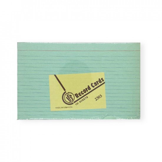 Record Cards 8x5 inch 100 Sheet Green Ruled Record Cards 8x5 inch 100 Sheet Green Ruled
