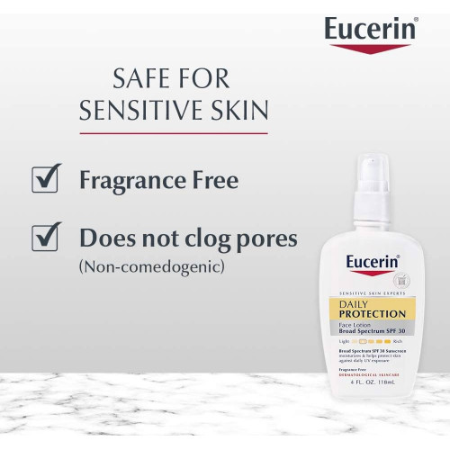 Eucerin Daily Protection Face Lotion & Sunscreen SPF 30 Fragrance Free, 118 ml