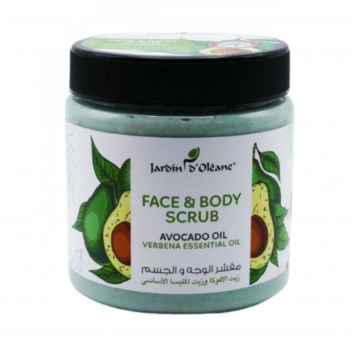 Garden Oleane Face & Body Scrub with Avocado Oil and Melissa Essential Oil - 500ml
