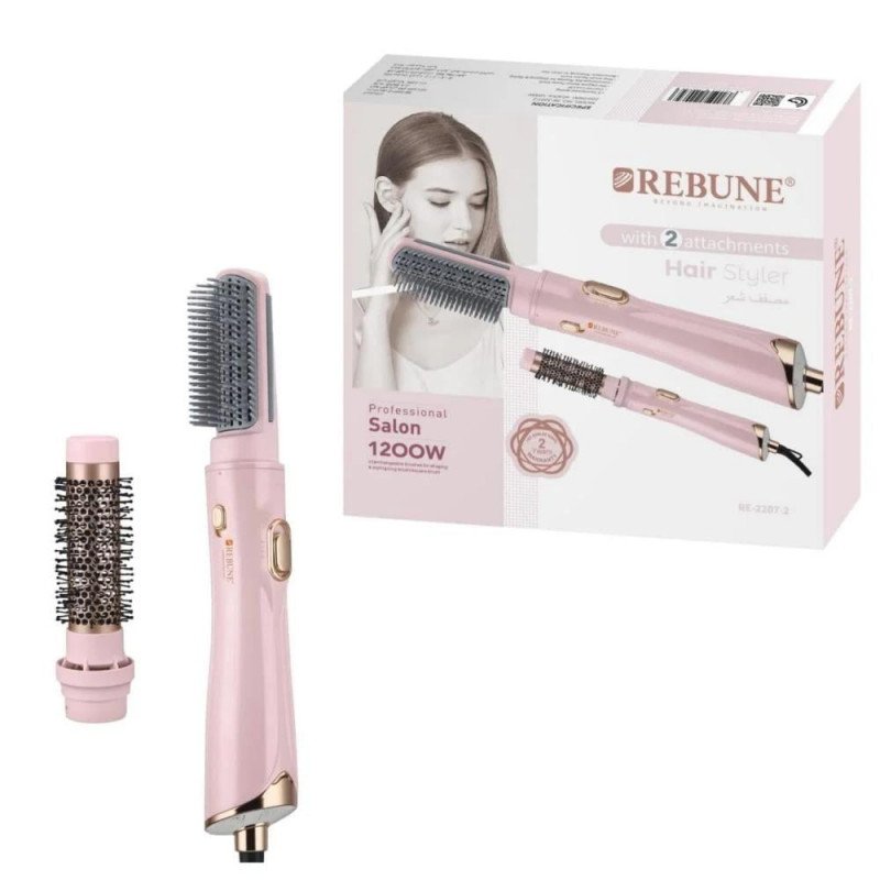 استشوار ريبون 2207 وردي 1200 واط - قطعتين استشوار ريبون 2207 وردي 1200 واط - قطعتين