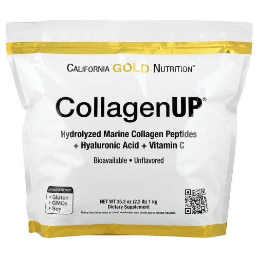 Hydrolyzed marine collagen peptides with hyaluronic acid and vitamin C – 1kg flavor-free