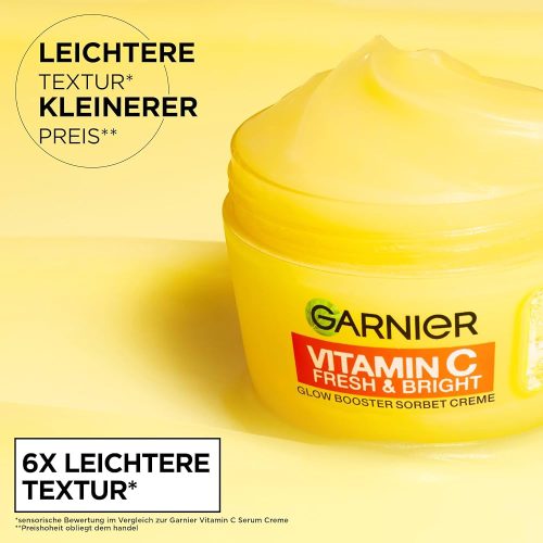 Garnier SkinActive, Fresh & Bright Moisturizer Cream, 4% Vitamin C & Niacinamide, For Dull & Uneven Skin