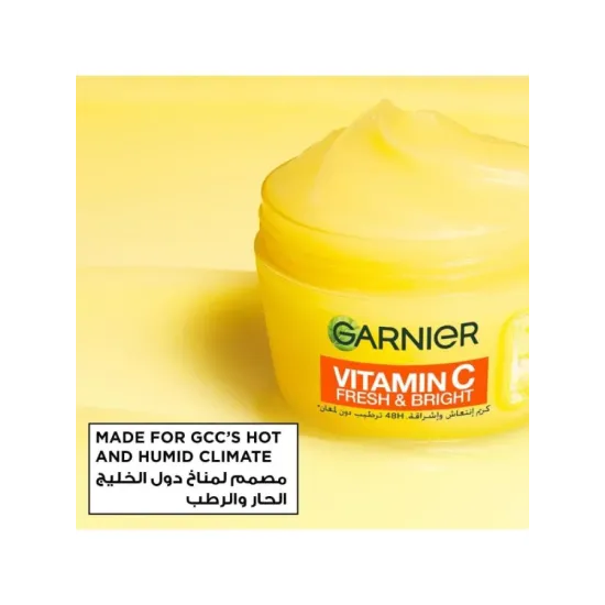 Garnier SkinActive, Fresh & Bright Moisturizer Cream, 4% Vitamin C & Niacinamide, For Dull & Uneven Skin