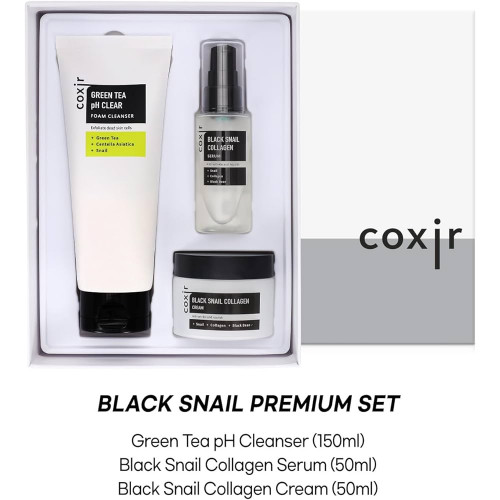 Cosrx Black Snail Skin Cleanser 150ml + Collagen Serum 50ml + Collagen Cream 50ml