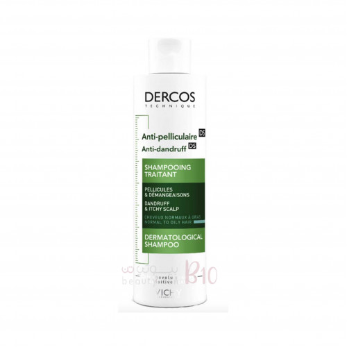 VICHY Dercos Anti-Dandruff Purifying Scalp Shampoo for Normal to Oily Hair - 200ml