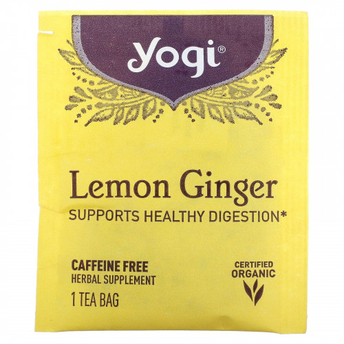 Lemon and ginger tea, caffeine free, 16 tea bags, 1.27 ounce (36 g) Lemon and ginger tea, caffeine free, 16 tea bags, 1.27 ounce (36 g)