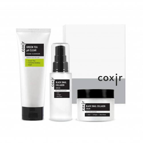 Cosrx Black Snail Skin Cleanser 150ml + Collagen Serum 50ml + Collagen Cream 50ml