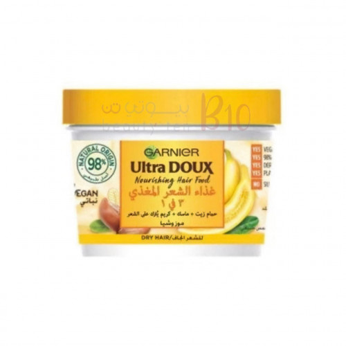 Garnier Ultra Doo Nourishing Hair Cream 3 in 1 with Banana Extract and Shea Butter for Dry Hair - 390 ml