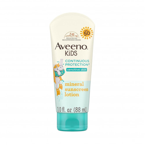 Sunscreen lotion with protection factor 50 zinc oxide from Aveno Kids 88ml