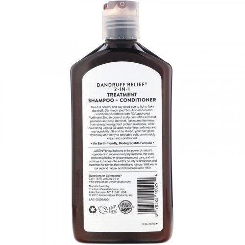 Jason Anti-Dandruff Treatment, 2 in 1, Shampoo + Conditioner - 355 ml