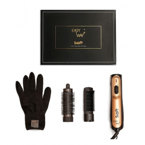 Easy Way Soft Hair Styling Tool Set - Black with Gold